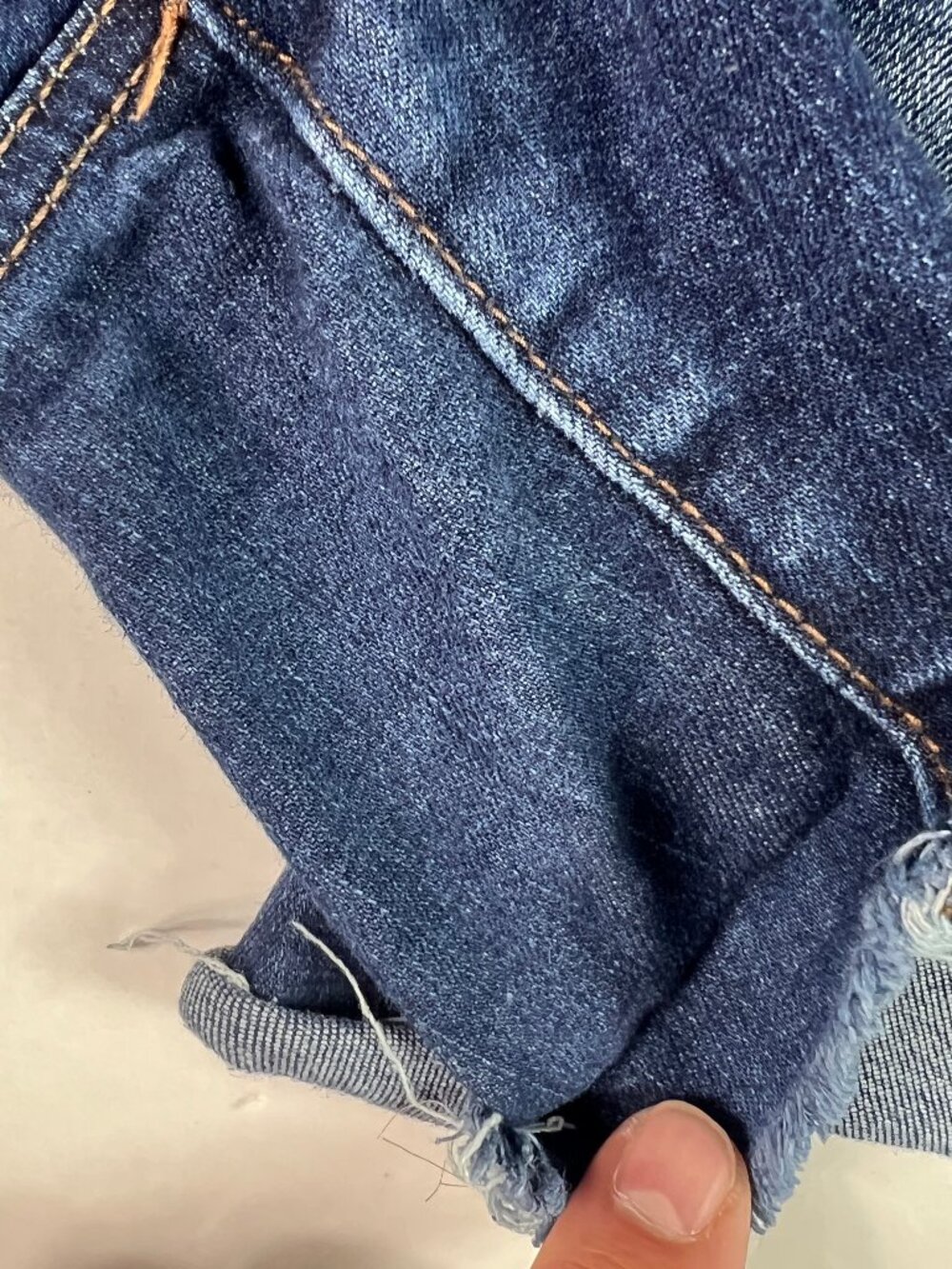 American Eagle Short Women 35* High Rise Shortie Blue Cut Offs Denim Jort Tag 16 - Picture 2 of 16